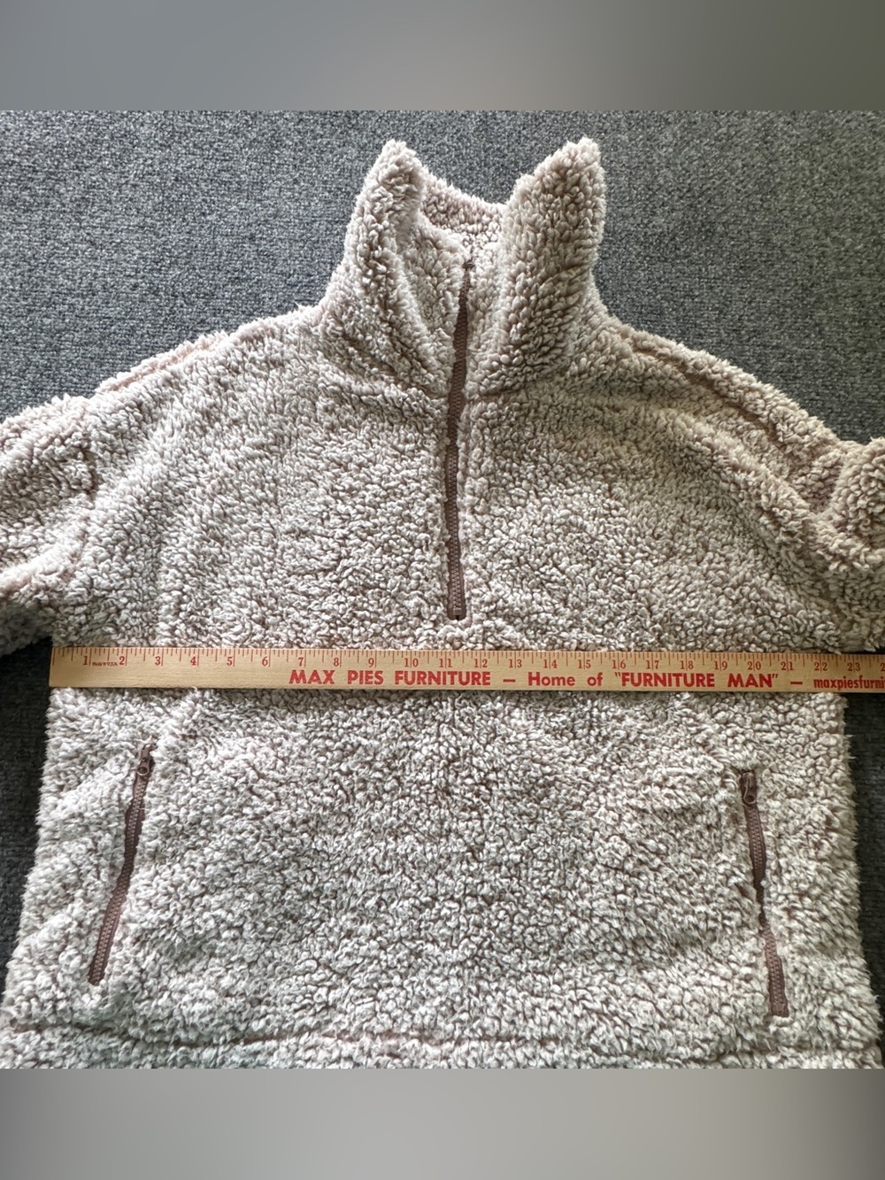 Thread & Supply Wubby Sherpa Fleece Jacket Quarter Zip Smoky Rose Small - Picture 11 of 12